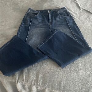 Women's Blue Wide-Leg Jeans